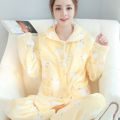 Vanled秋冬季加厚珊瑚絨睡衣 保暖舒適，時尚碎花設(shè)計